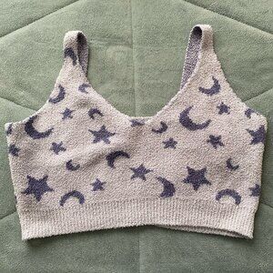 Soft Moon and Star Cropped Tank Top